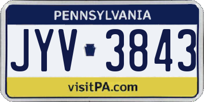 PA license plate JYV3843