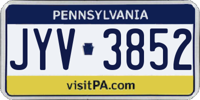PA license plate JYV3852