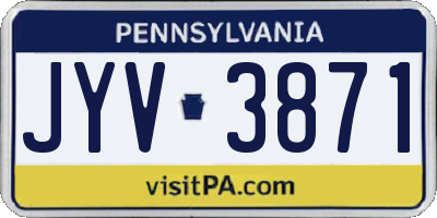 PA license plate JYV3871