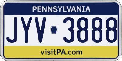 PA license plate JYV3888