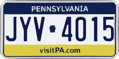 PA license plate JYV4015