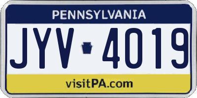 PA license plate JYV4019