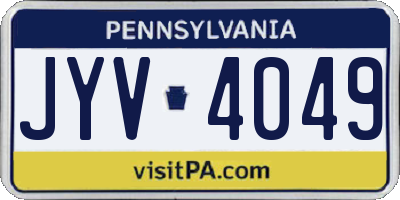 PA license plate JYV4049