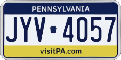 PA license plate JYV4057