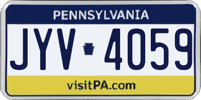 PA license plate JYV4059