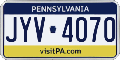 PA license plate JYV4070