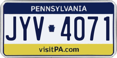 PA license plate JYV4071