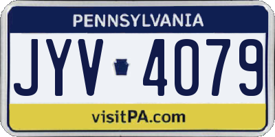PA license plate JYV4079
