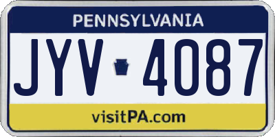PA license plate JYV4087