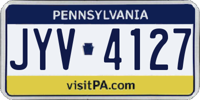PA license plate JYV4127