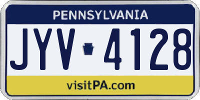 PA license plate JYV4128