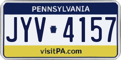 PA license plate JYV4157