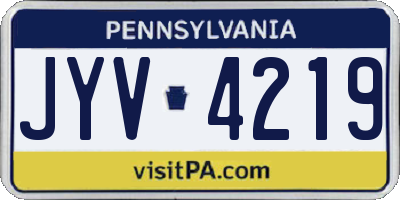 PA license plate JYV4219