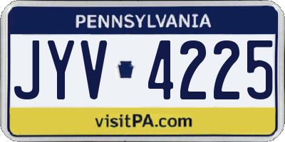 PA license plate JYV4225