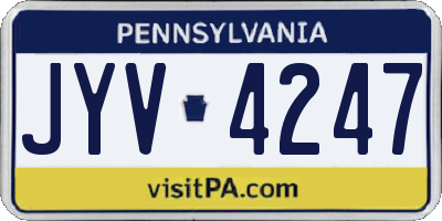 PA license plate JYV4247