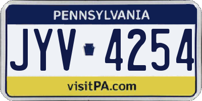 PA license plate JYV4254