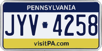 PA license plate JYV4258