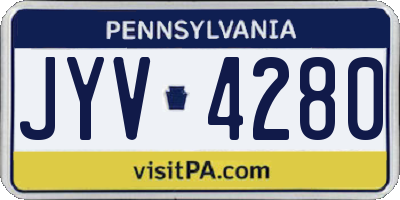 PA license plate JYV4280