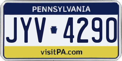 PA license plate JYV4290