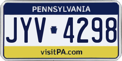 PA license plate JYV4298