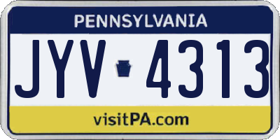 PA license plate JYV4313