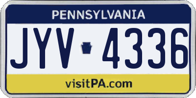 PA license plate JYV4336