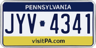 PA license plate JYV4341