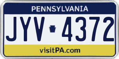 PA license plate JYV4372