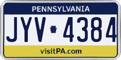 PA license plate JYV4384