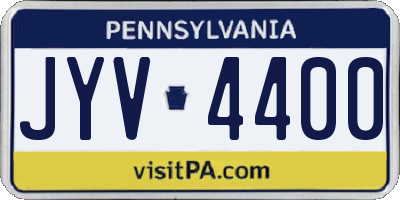 PA license plate JYV4400