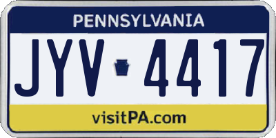 PA license plate JYV4417