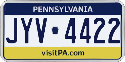 PA license plate JYV4422
