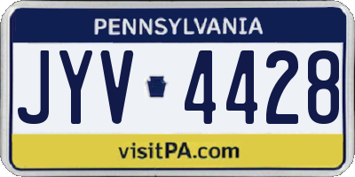 PA license plate JYV4428