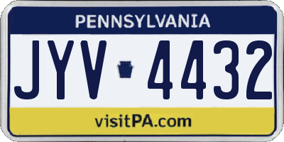 PA license plate JYV4432