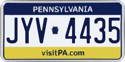 PA license plate JYV4435