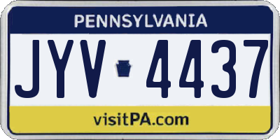 PA license plate JYV4437