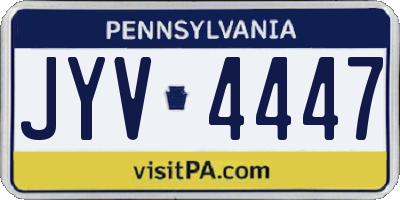 PA license plate JYV4447