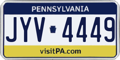 PA license plate JYV4449