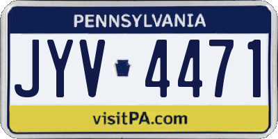 PA license plate JYV4471