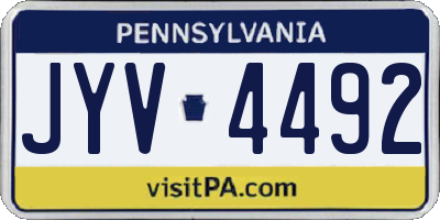 PA license plate JYV4492