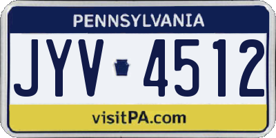 PA license plate JYV4512