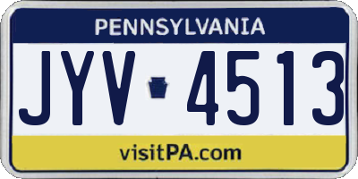 PA license plate JYV4513