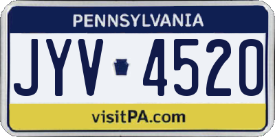 PA license plate JYV4520