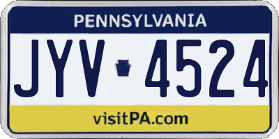 PA license plate JYV4524