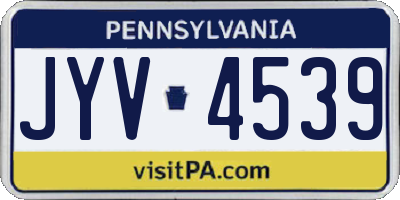 PA license plate JYV4539