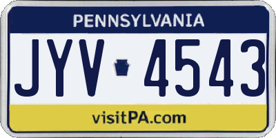 PA license plate JYV4543