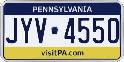 PA license plate JYV4550
