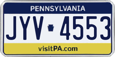 PA license plate JYV4553