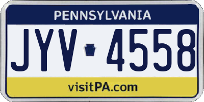 PA license plate JYV4558
