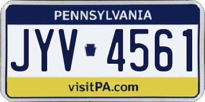 PA license plate JYV4561